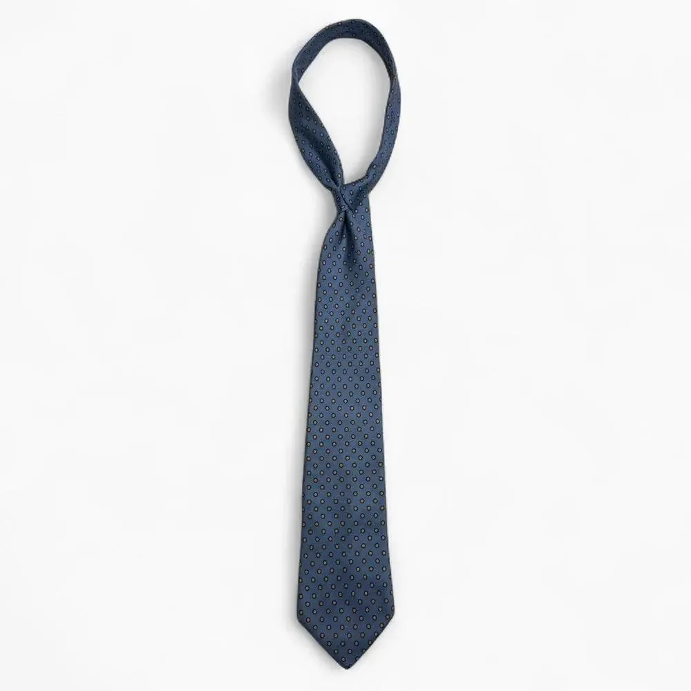 Brooks Brothers Blue Polka Dot Silk Tie Classic Mens Necktie